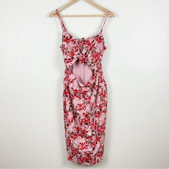 WAYF Victoria Floral Tie Front Cutout Sleeveless Cami Dress Size Small Women - Picture 1 of 16
